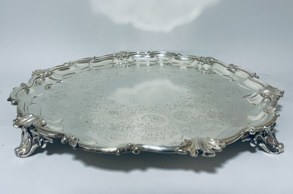 Large Victorian Silver Salver View II