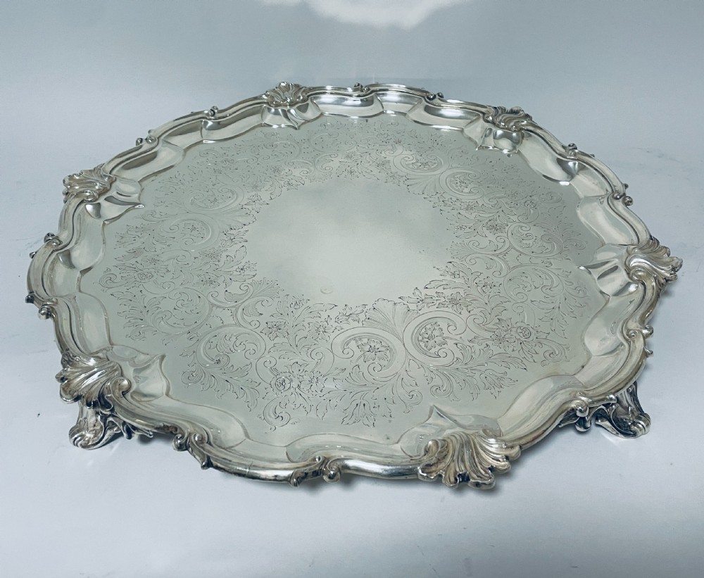 Large Victorian Silver Salver View III