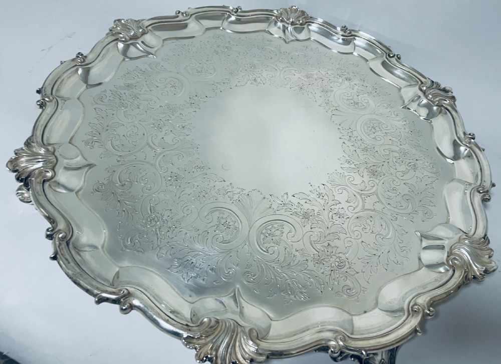 Large Victorian Silver Salver View VI