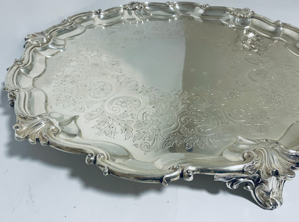 Large Victorian Silver Salver View VII