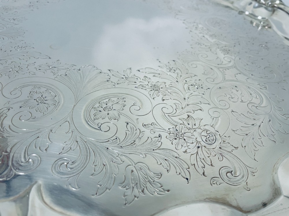 Large Victorian Silver Salver View VIII