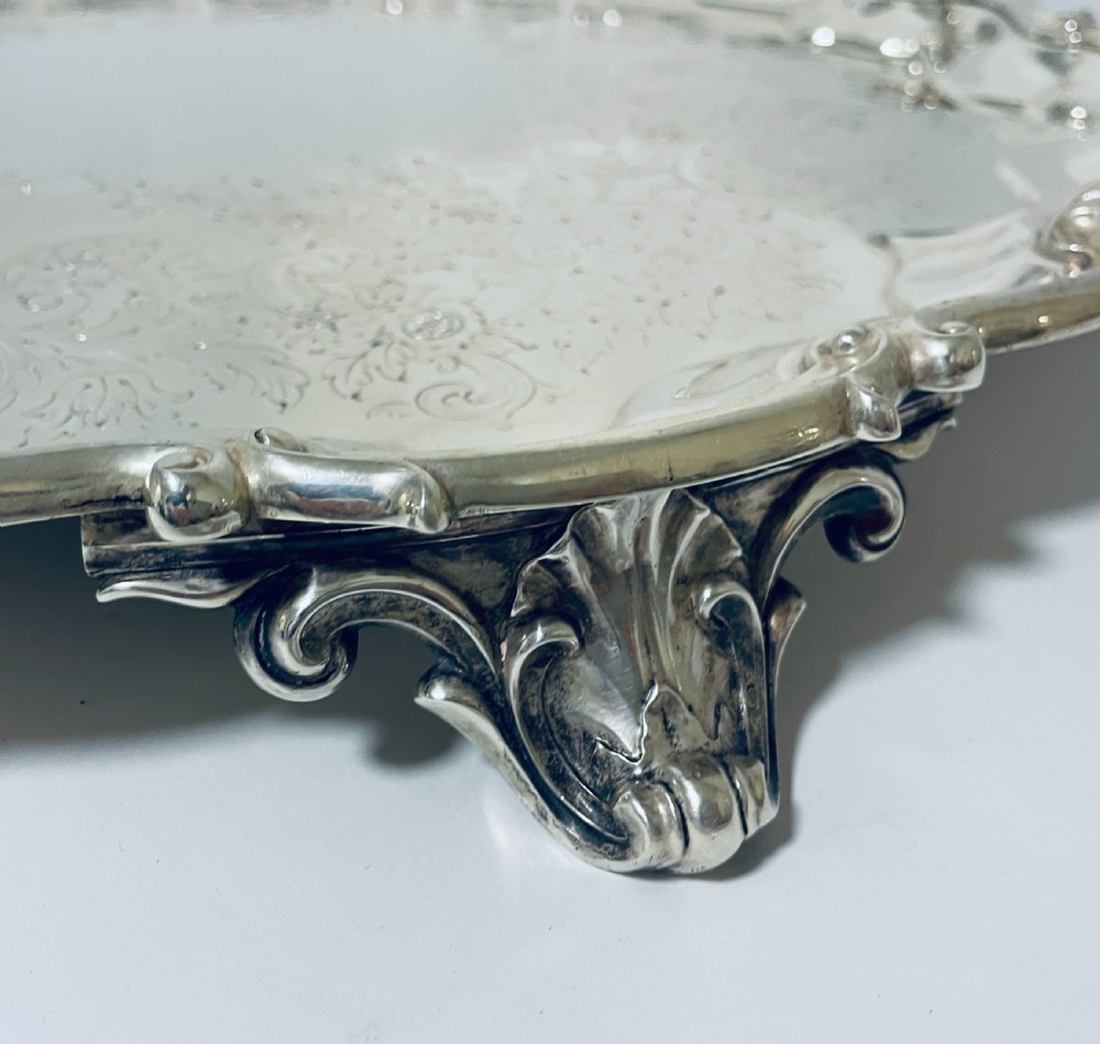 Large Victorian Silver Salver View IX