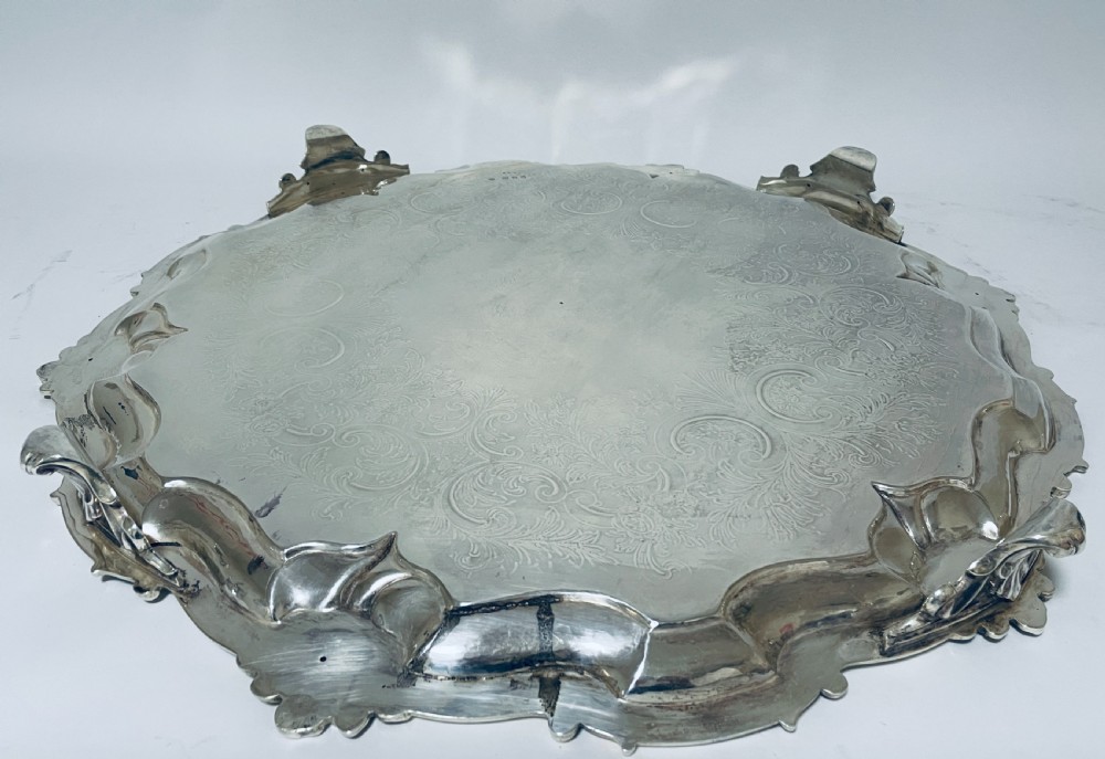 Large Victorian Silver Salver View XI