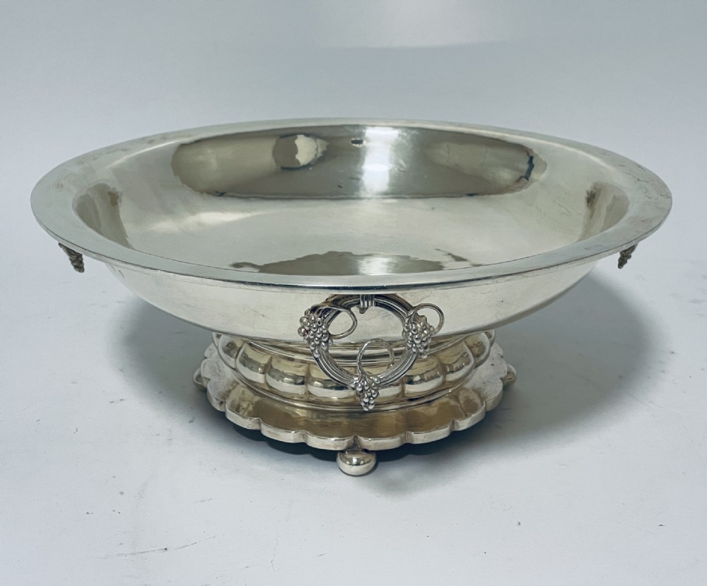 Large Antique Silver Fruit Bowl View X