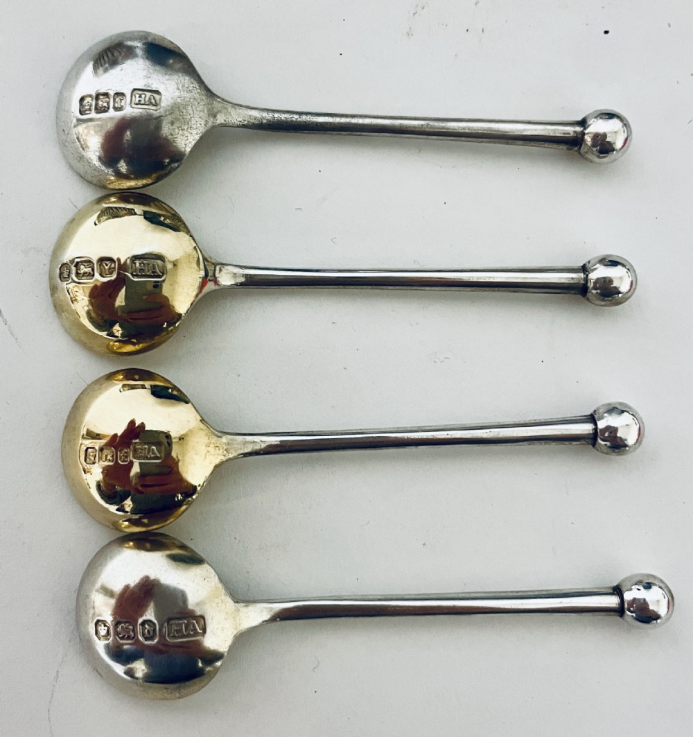 Set of Victorian Silver Salts in Box View VI