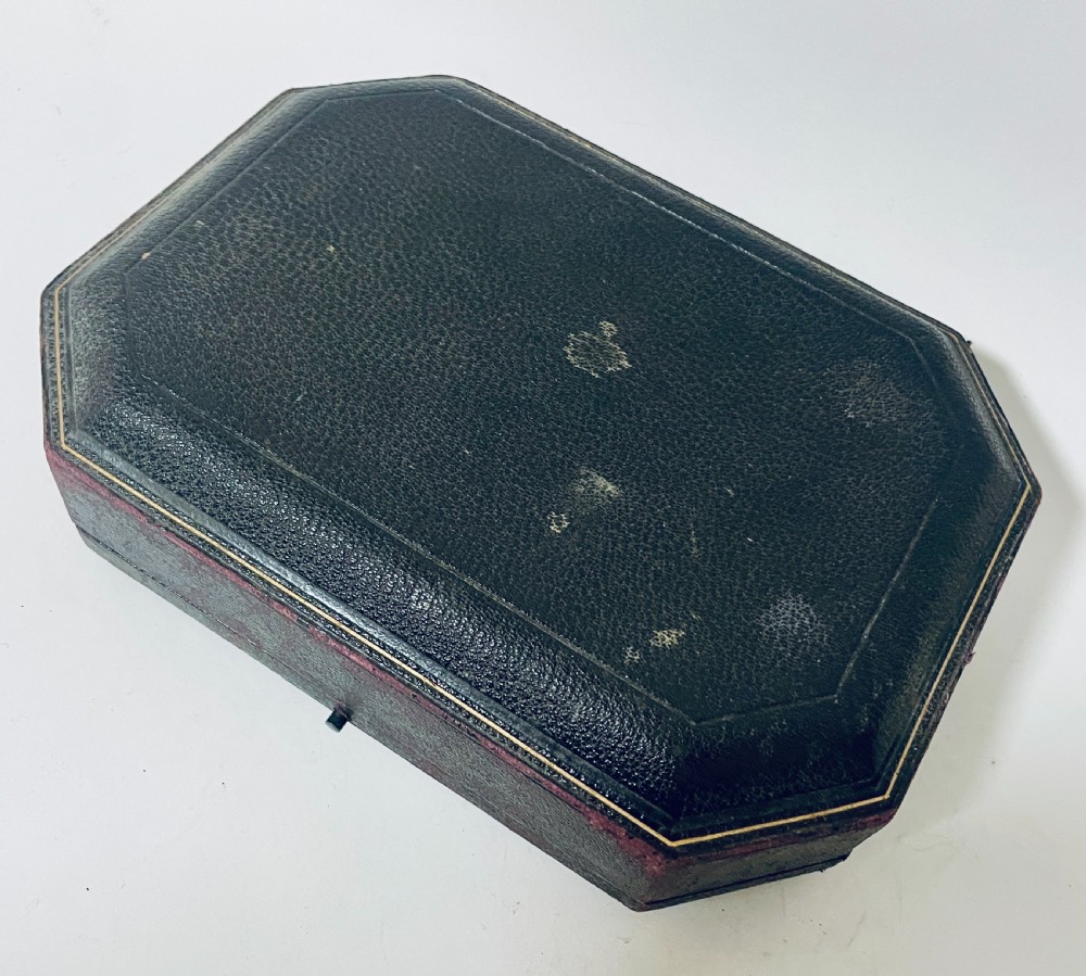 Set of Victorian Silver Salts in Box View VIII