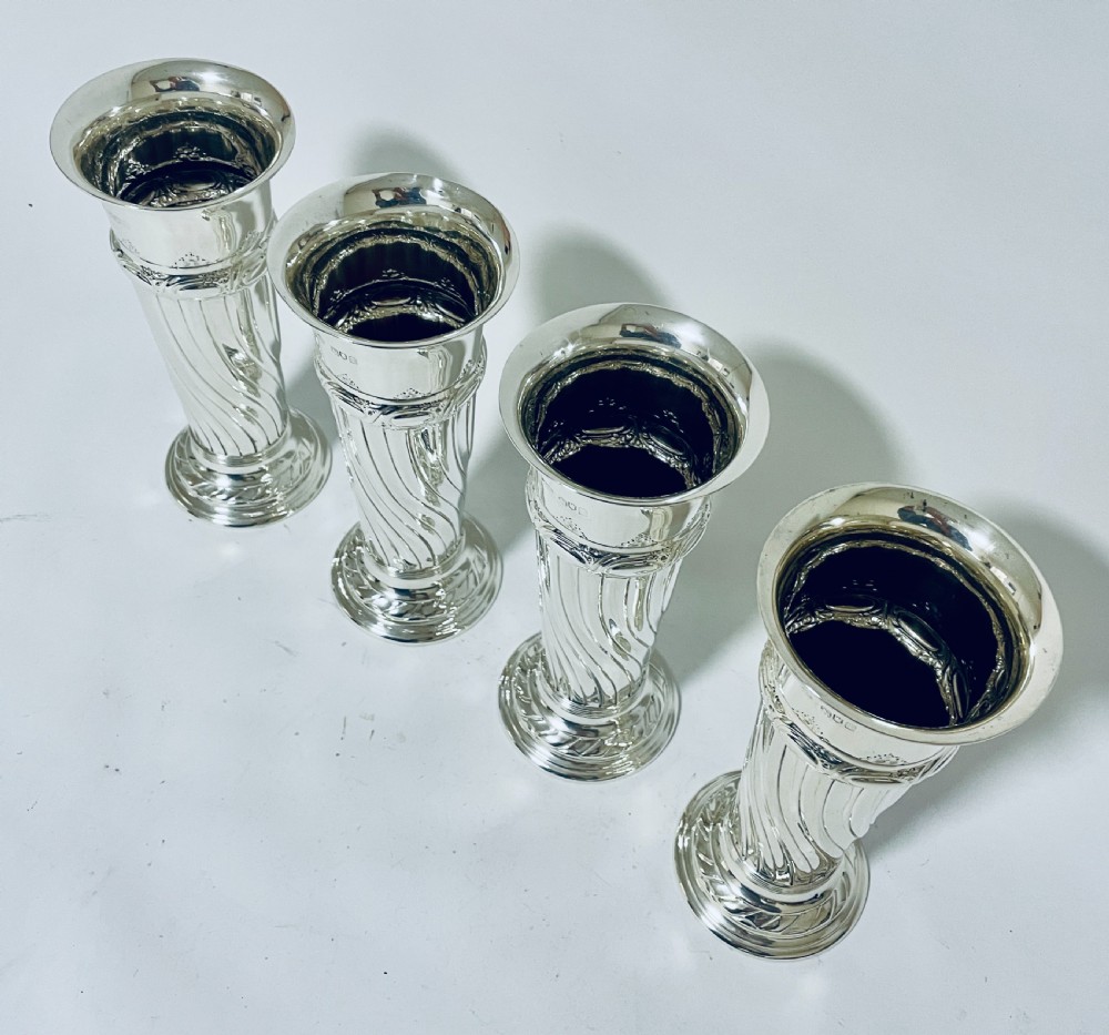 Set of 4 Antique Silver Vases View VII