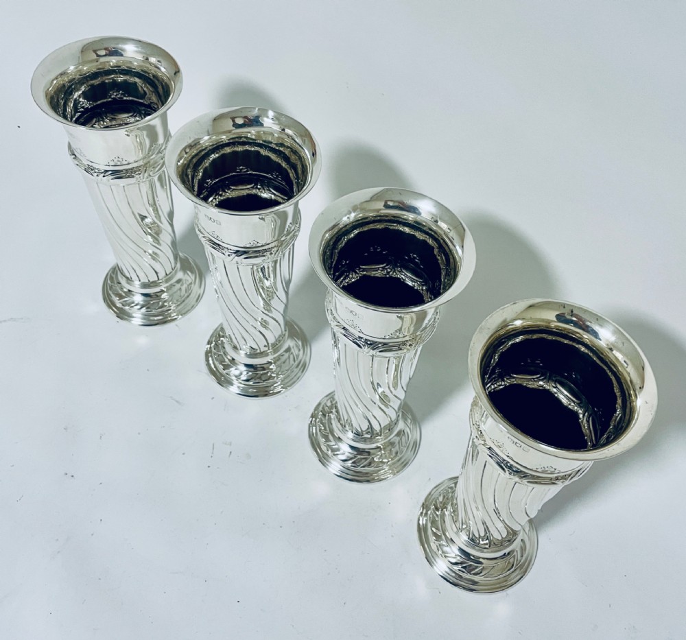 Set of 4 Antique Silver Vases View VII