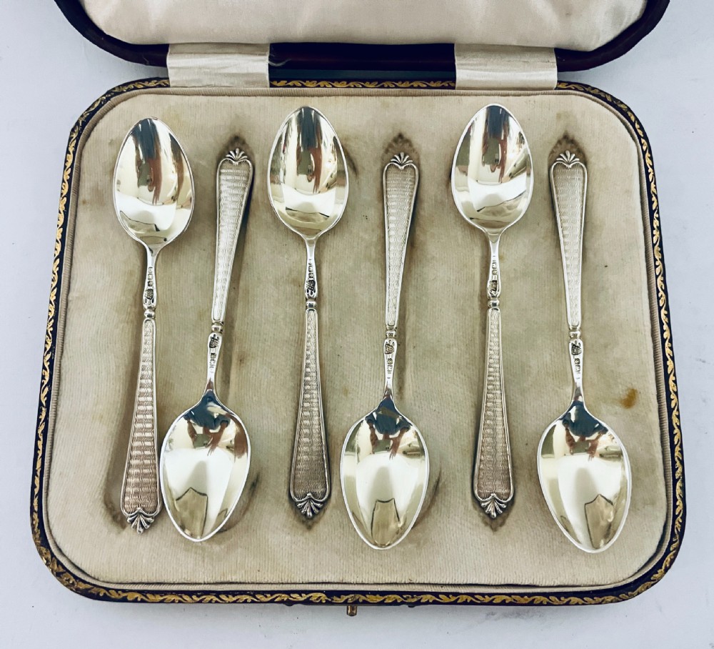 Set of 6 Antique Silver Teaspoons View V