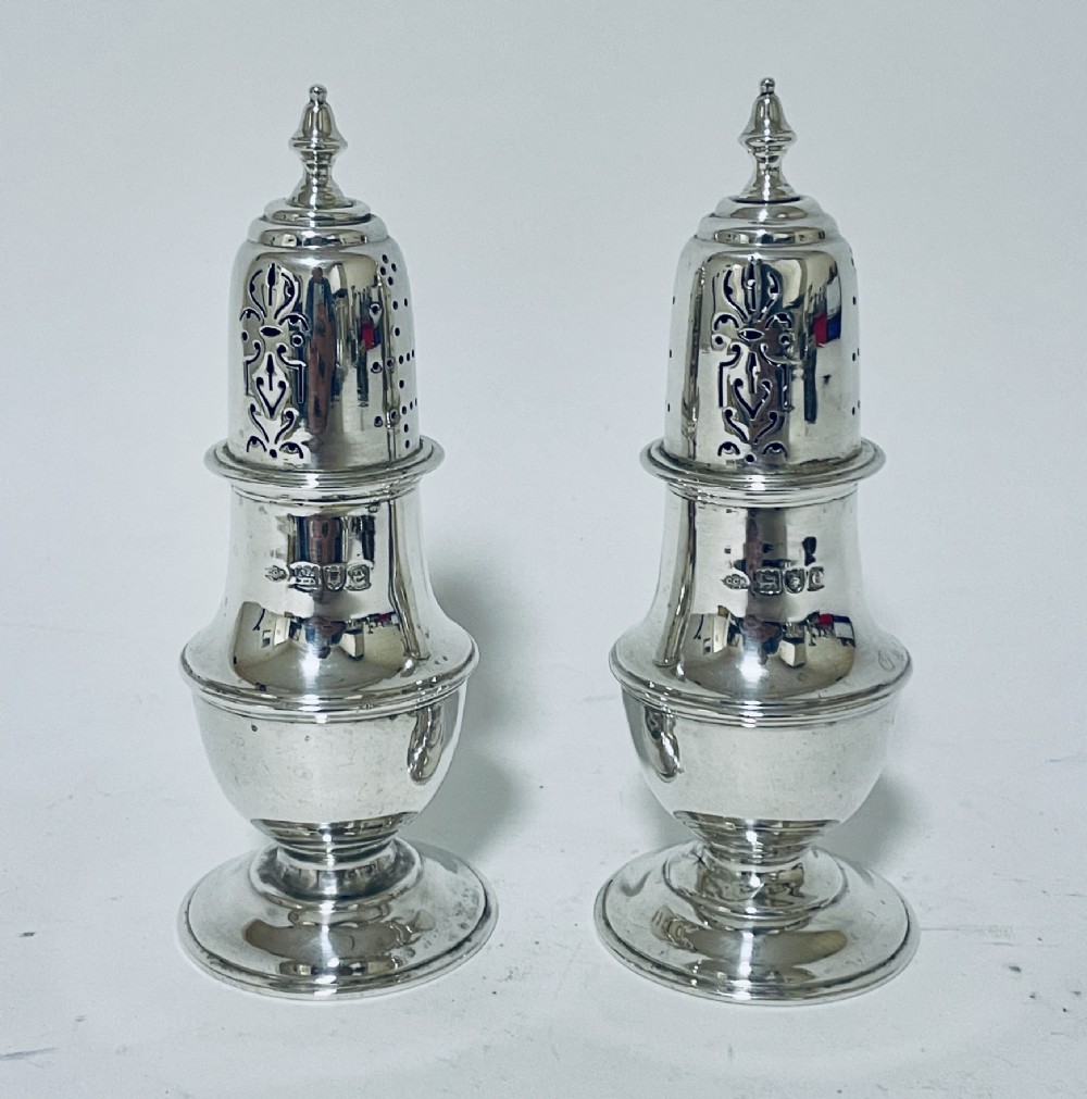 Pair of Victorian Silver Pepperettes