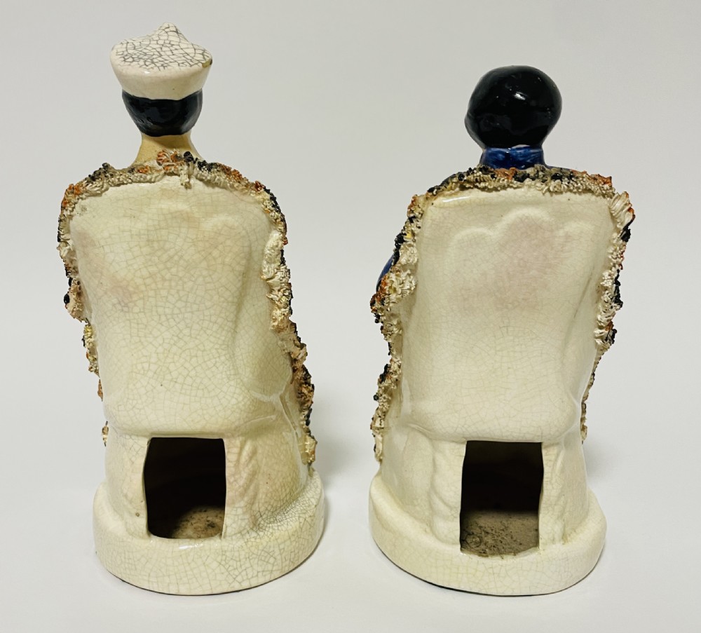 Pair of Victorian Staffordshire Figures of Queen Victoria and Prince Albert View V