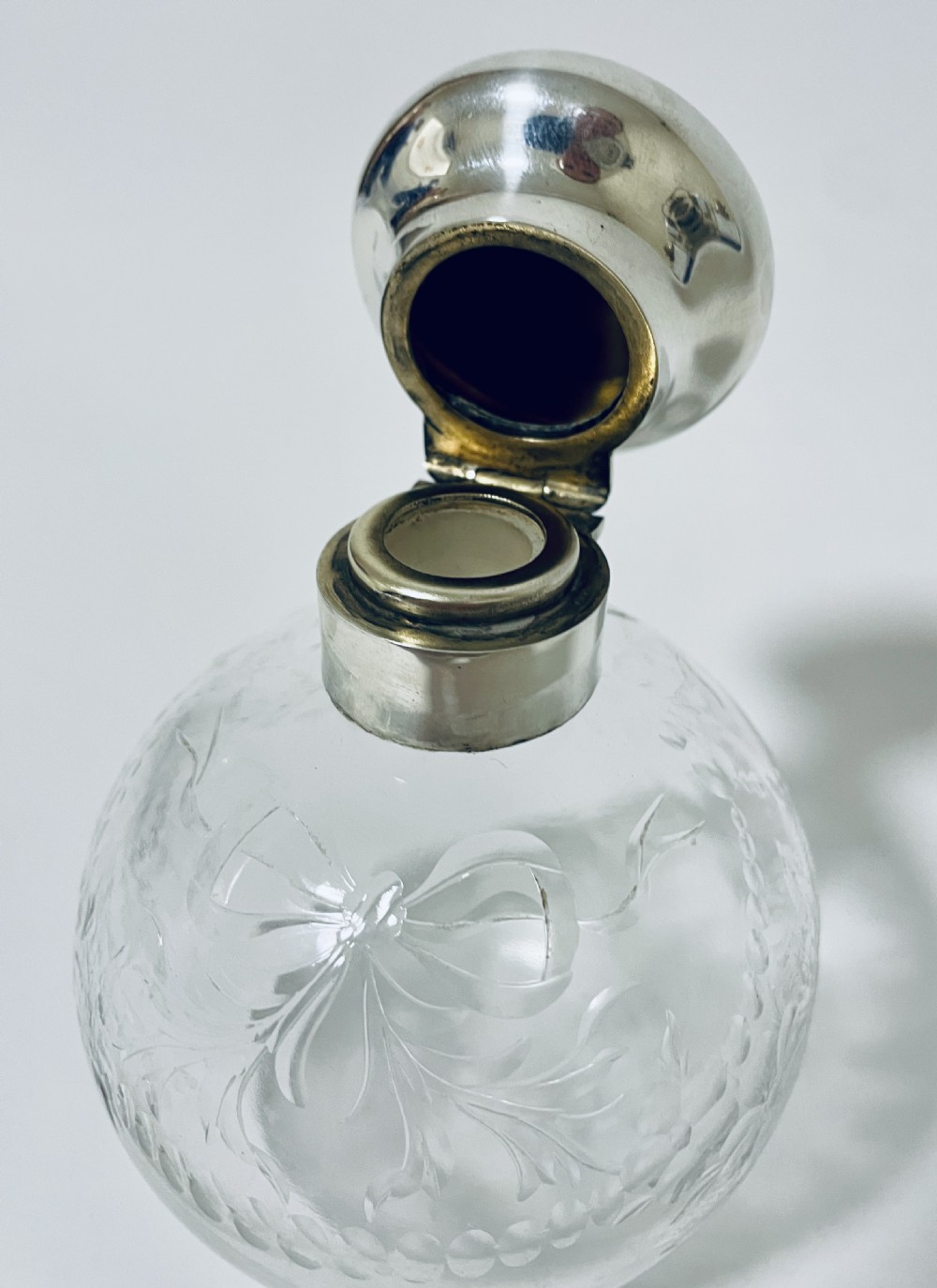 Antique Silver Topped Scent Bottle View XVIII