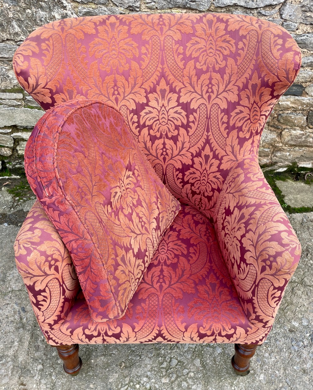 Victorian Mahogany Framed Wing Armchair View VIII