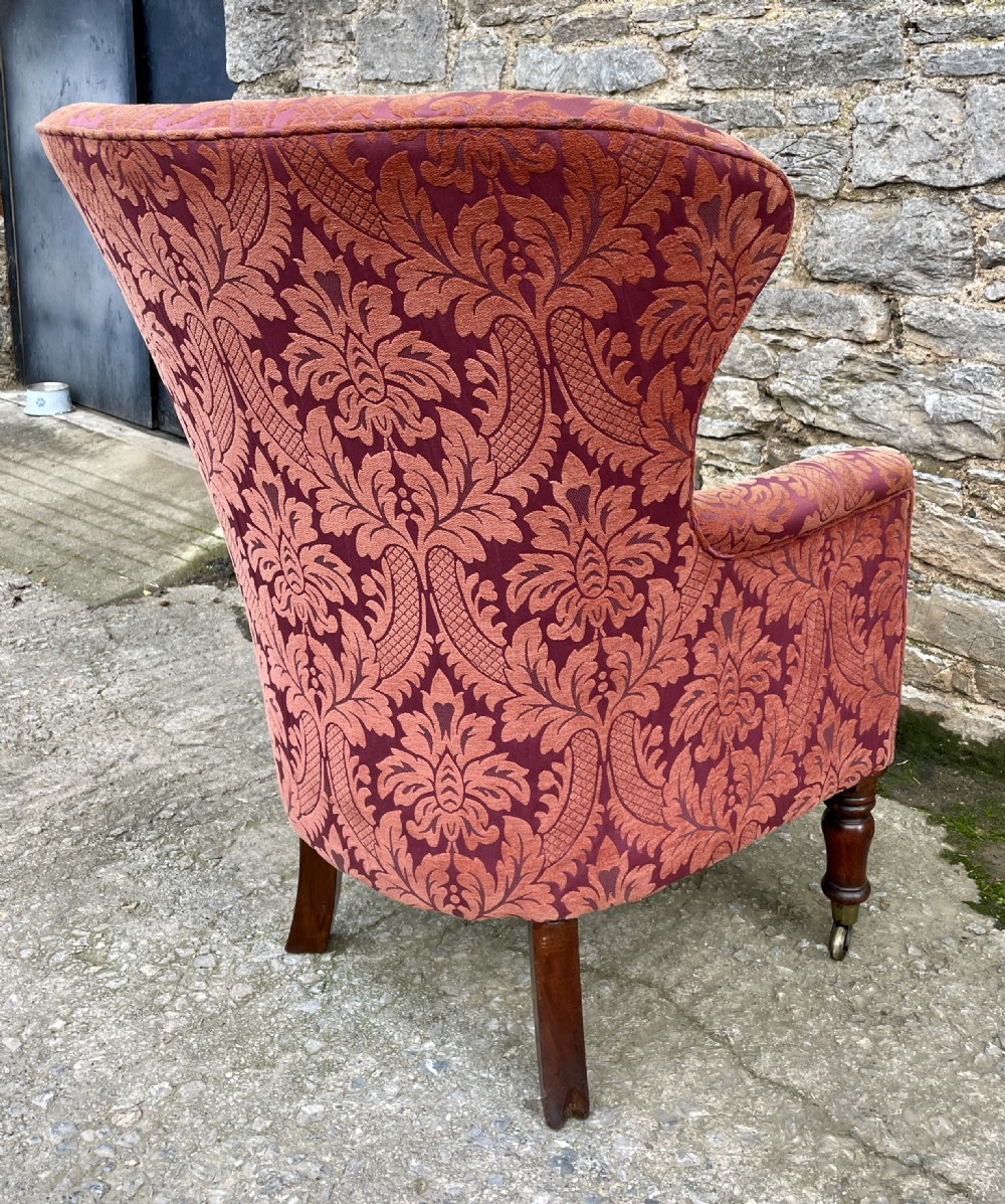 Victorian Mahogany Framed Wing Armchair View XVIII