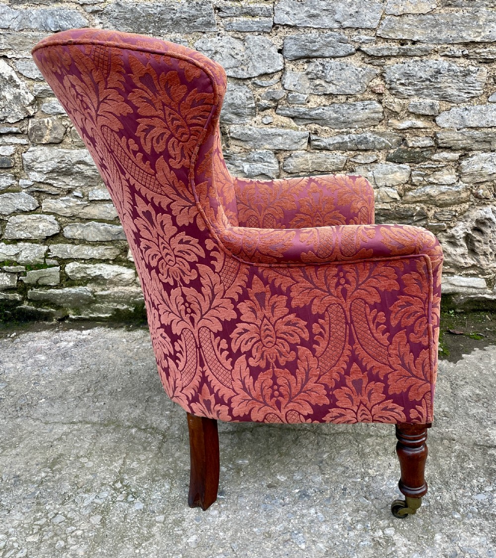 Victorian Mahogany Framed Wing Armchair View XX