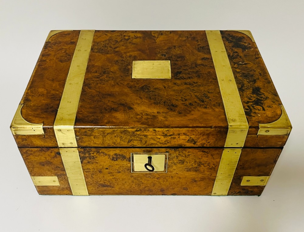 Victorian Burr Walnut Writing Slope with Secret Drawers View II