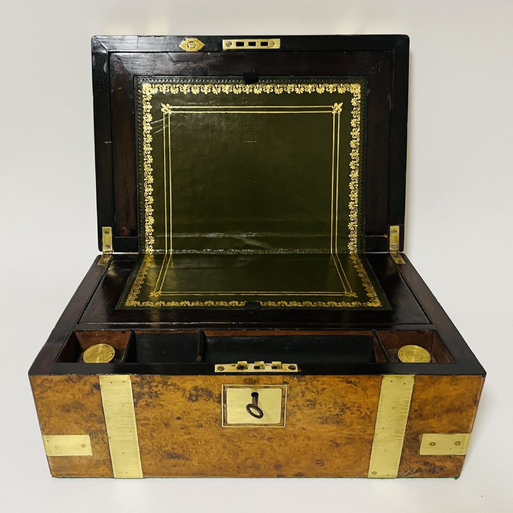 Victorian Burr Walnut Writing Slope with Secret Drawers View IV