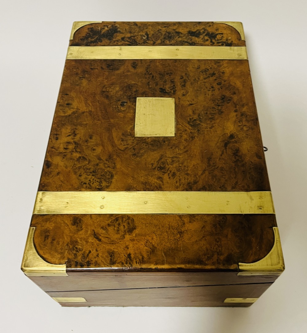 Victorian Burr Walnut Writing Slope with Secret Drawers View VIII