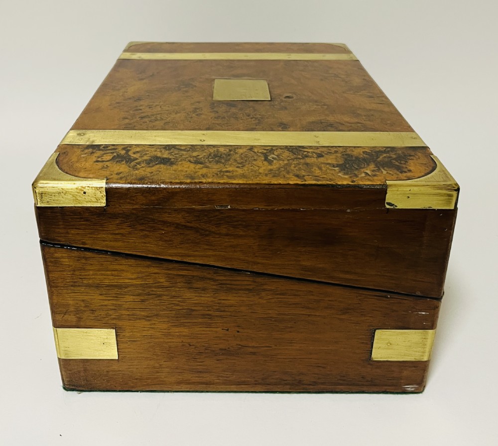Victorian Burr Walnut Writing Slope with Secret Drawers View IX