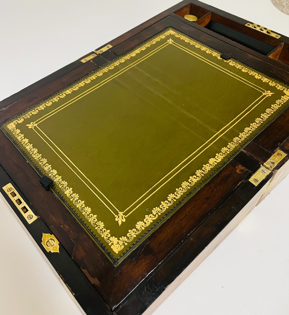 Victorian Burr Walnut Writing Slope with Secret Drawers View XI