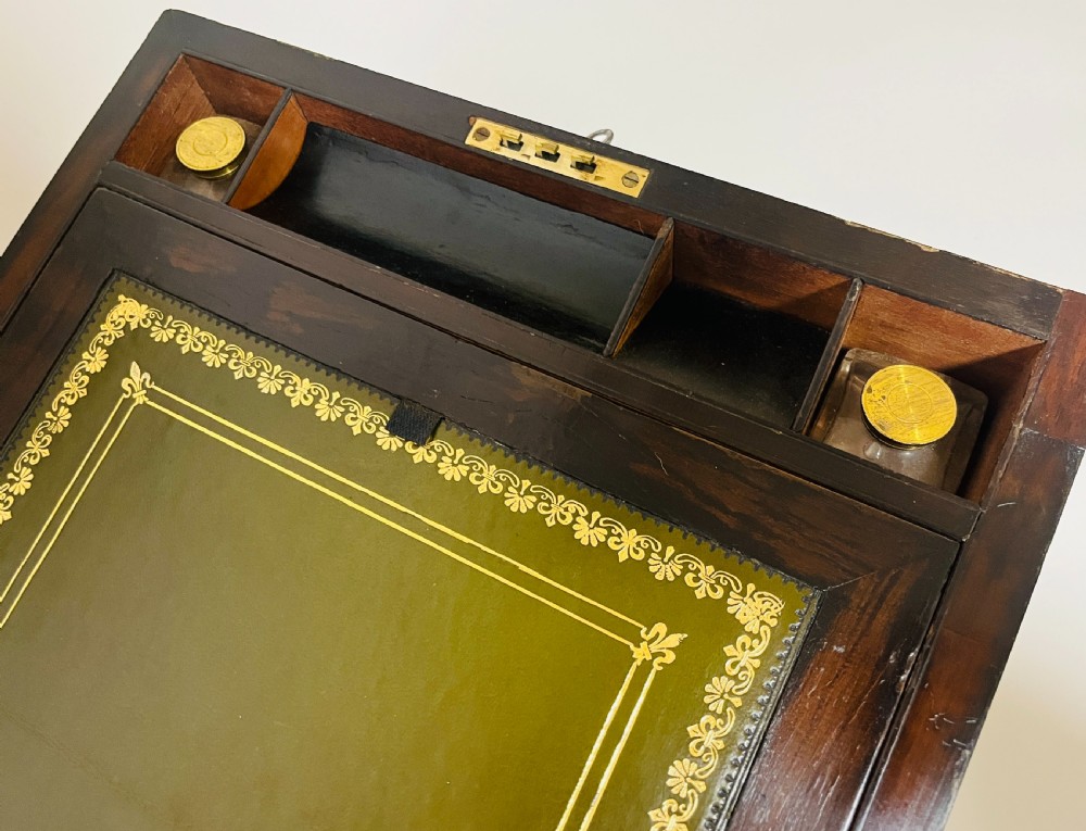 Victorian Burr Walnut Writing Slope with Secret Drawers View XII