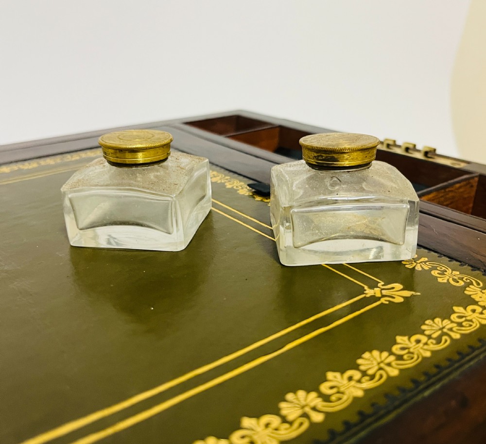 Victorian Burr Walnut Writing Slope with Secret Drawers View XIII