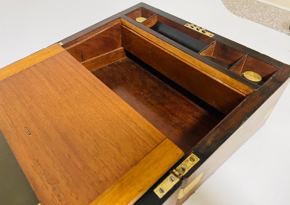 Victorian Burr Walnut Writing Slope with Secret Drawers View XIV