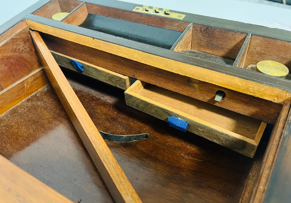 Victorian Burr Walnut Writing Slope with Secret Drawers View XV