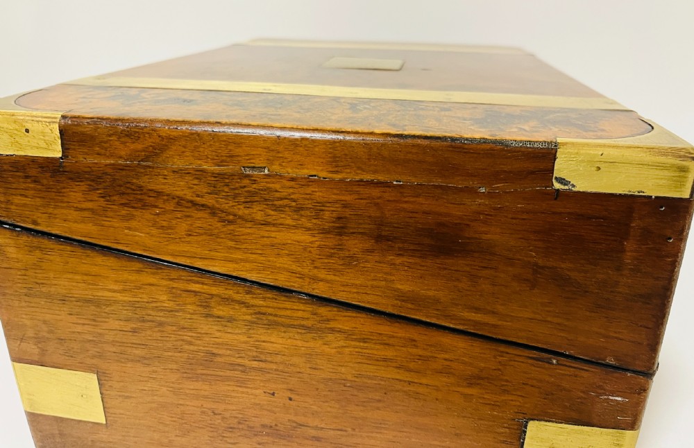 Victorian Burr Walnut Writing Slope with Secret Drawers View XVII