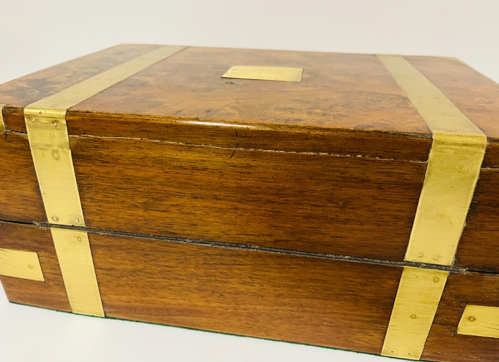 Victorian Burr Walnut Writing Slope with Secret Drawers View XIX