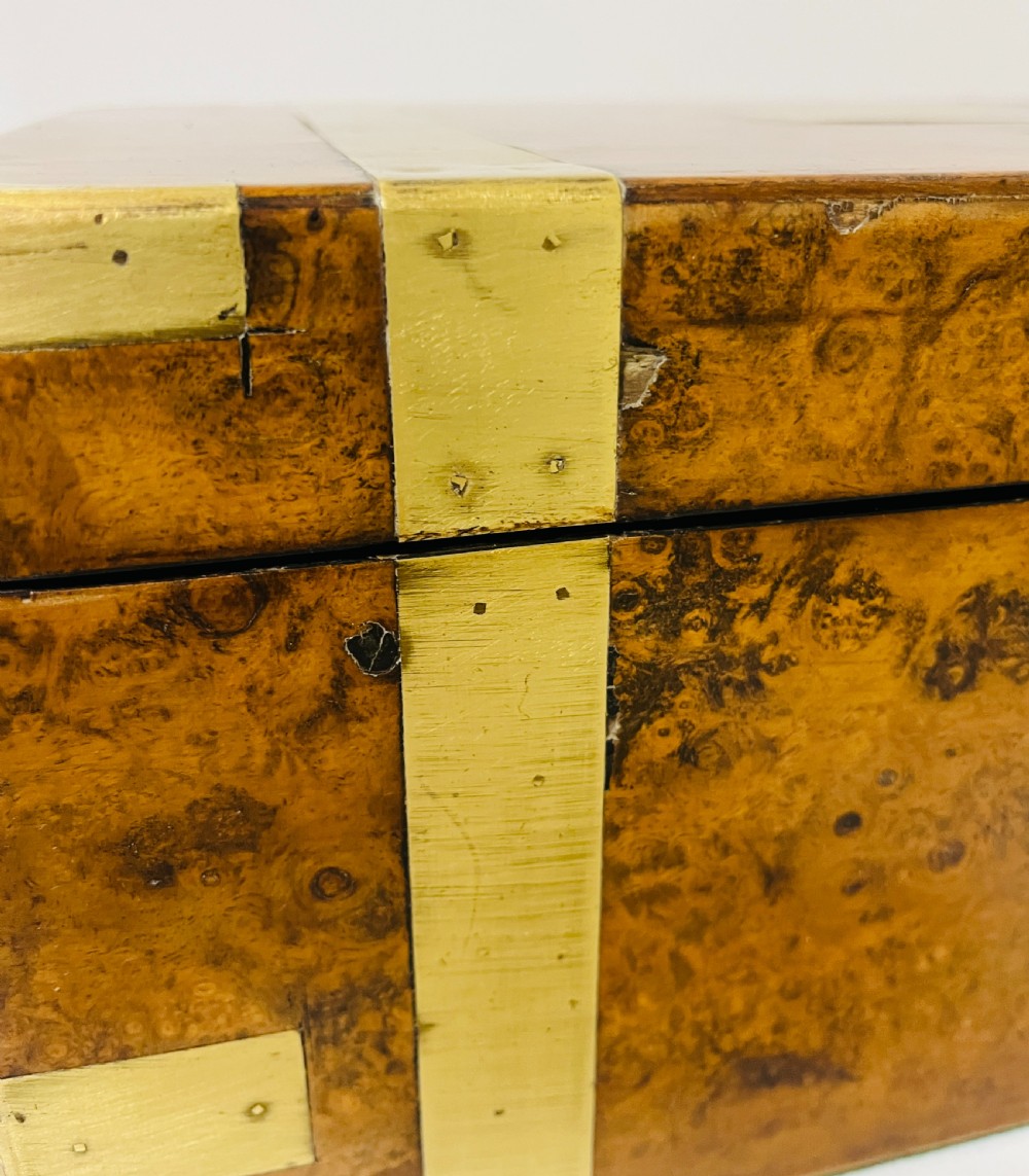 Victorian Burr Walnut Writing Slope with Secret Drawers View XXIII