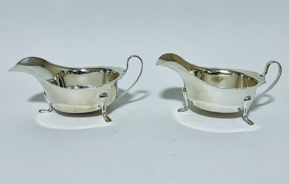 Pair of Antique Silver Sauce Boats View III