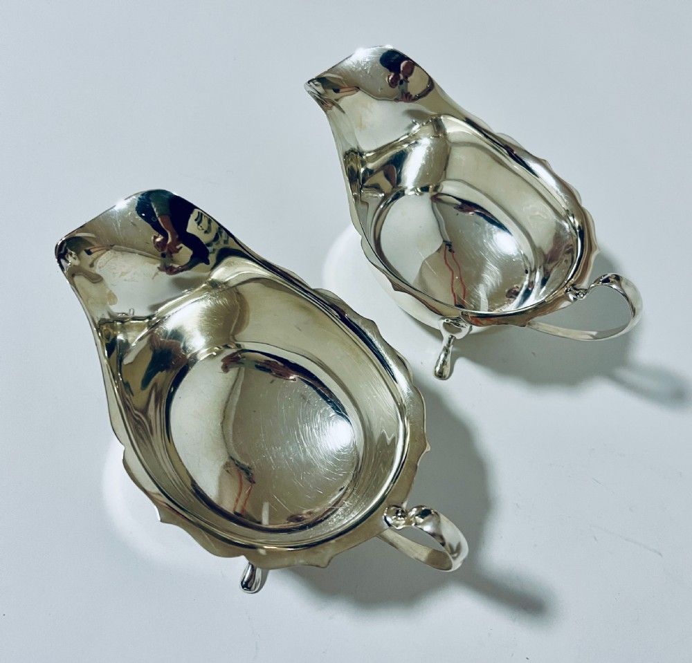 Pair of Antique Silver Sauce Boats View VII