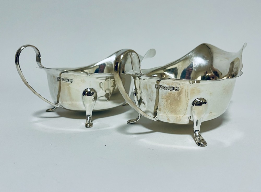 Pair of Antique Silver Sauce Boats View IX