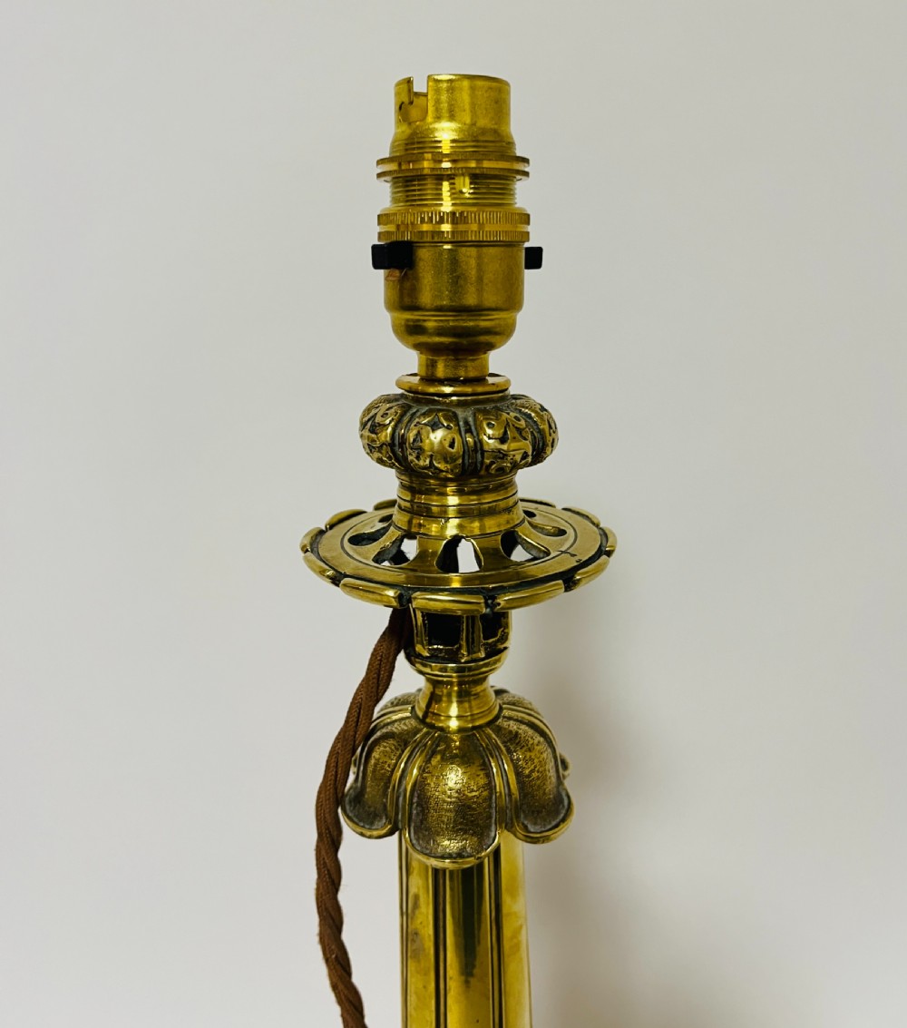 Victorian Brass Table Lamp View X