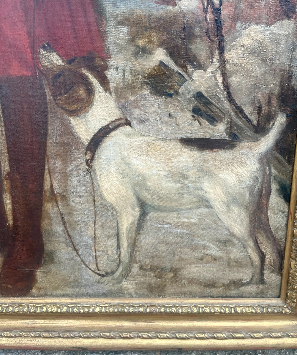 Oil on Canvas Painting of a Young Girl and her Dog View VI