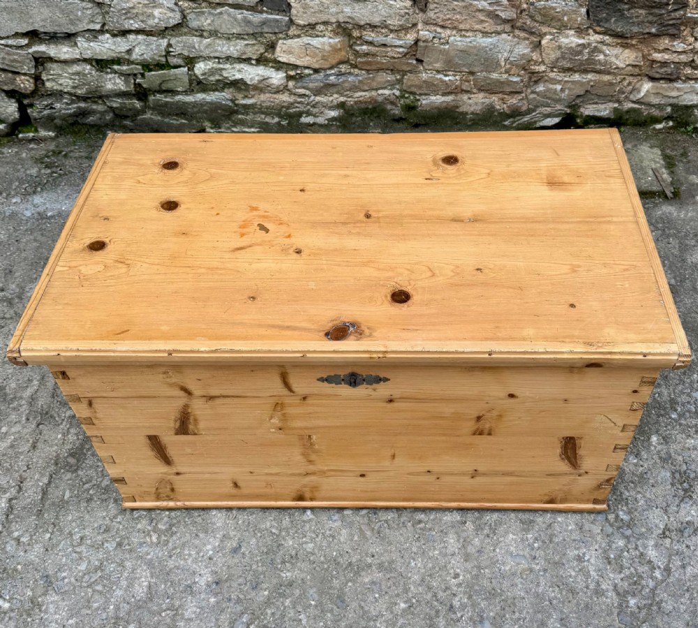 Large Antique Continental Pine Blanket Box View II