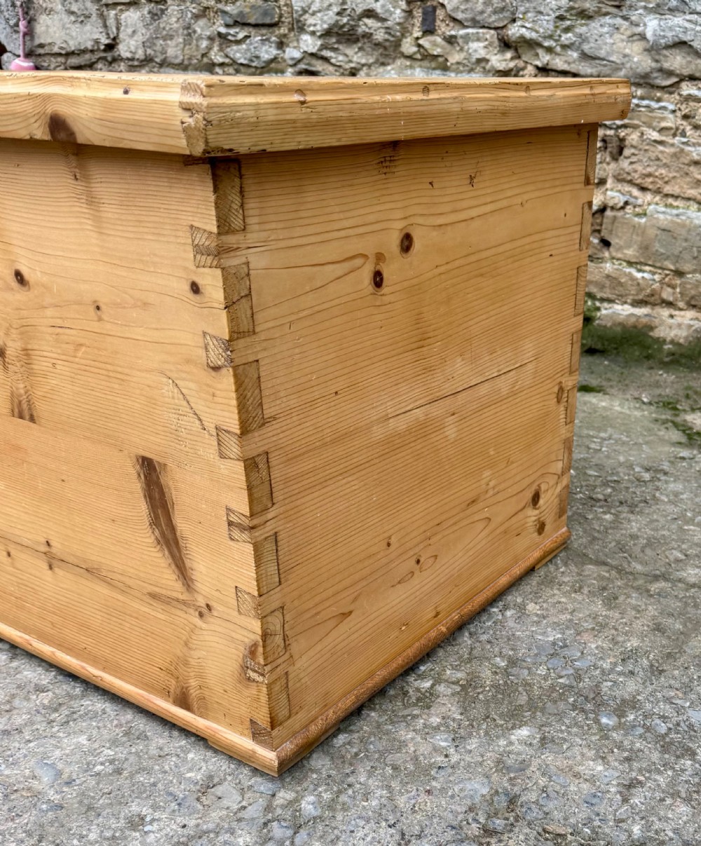 Large Antique Continental Pine Blanket Box View V