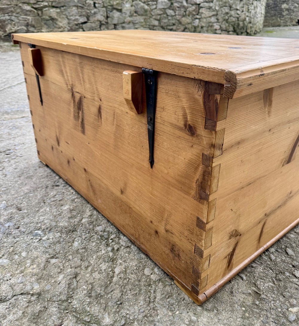 Large Antique Continental Pine Blanket Box View VI