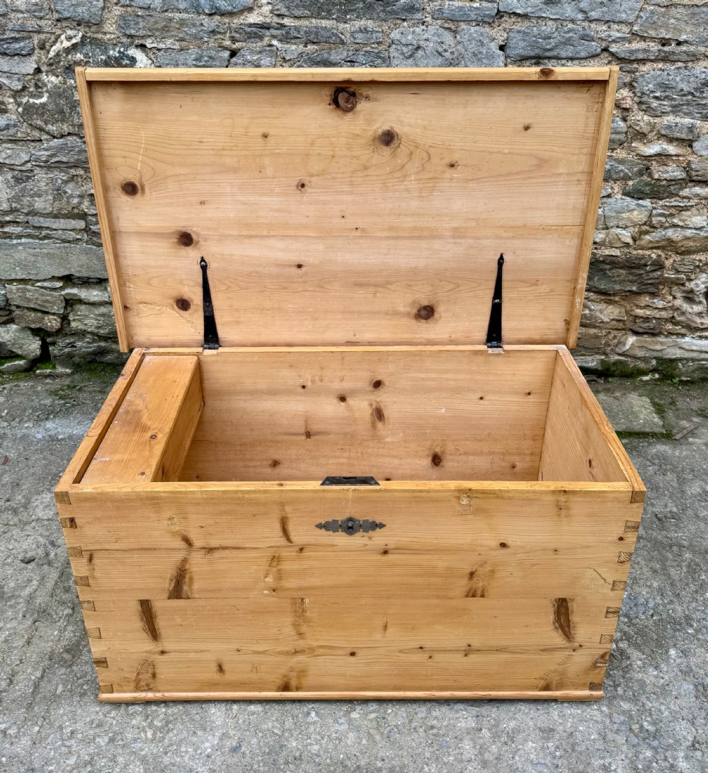 Large Antique Continental Pine Blanket Box View IX