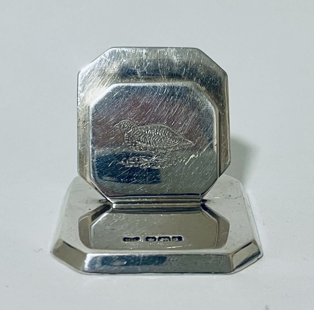 Antique Silver Partridge Menu Card Holder