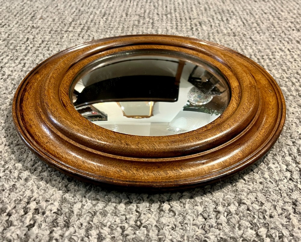 Antique Mahogany Convex Mirror View II