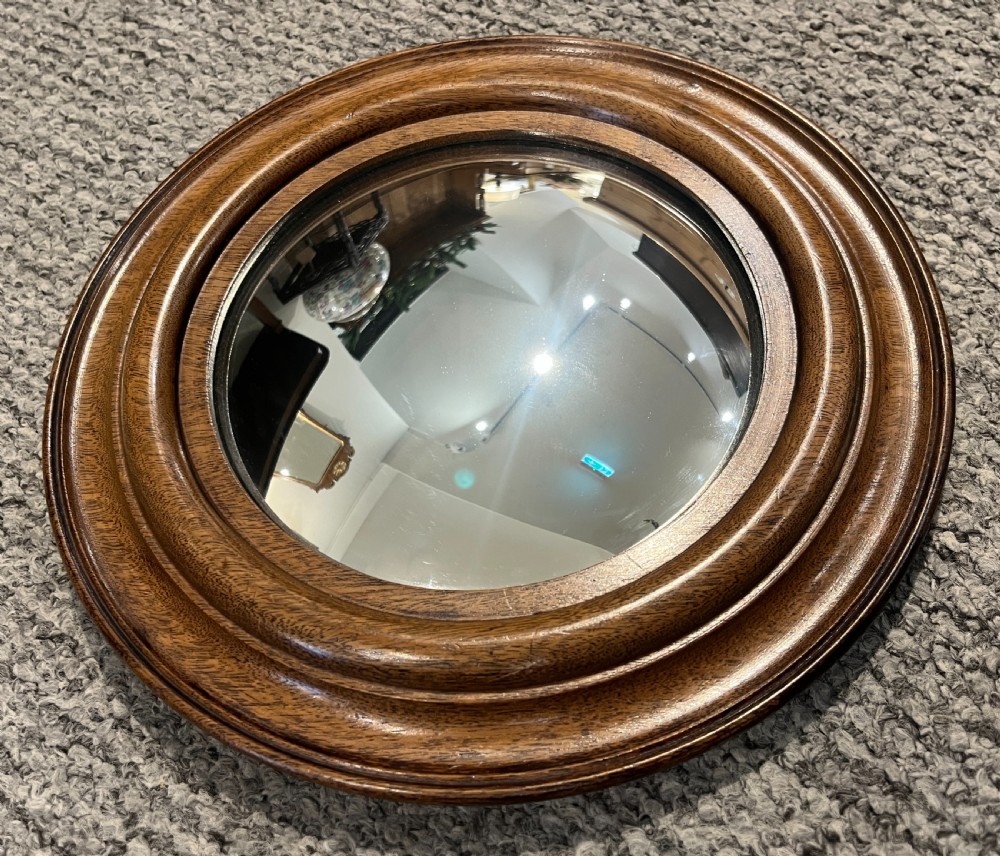 Antique Mahogany Convex Mirror View IV