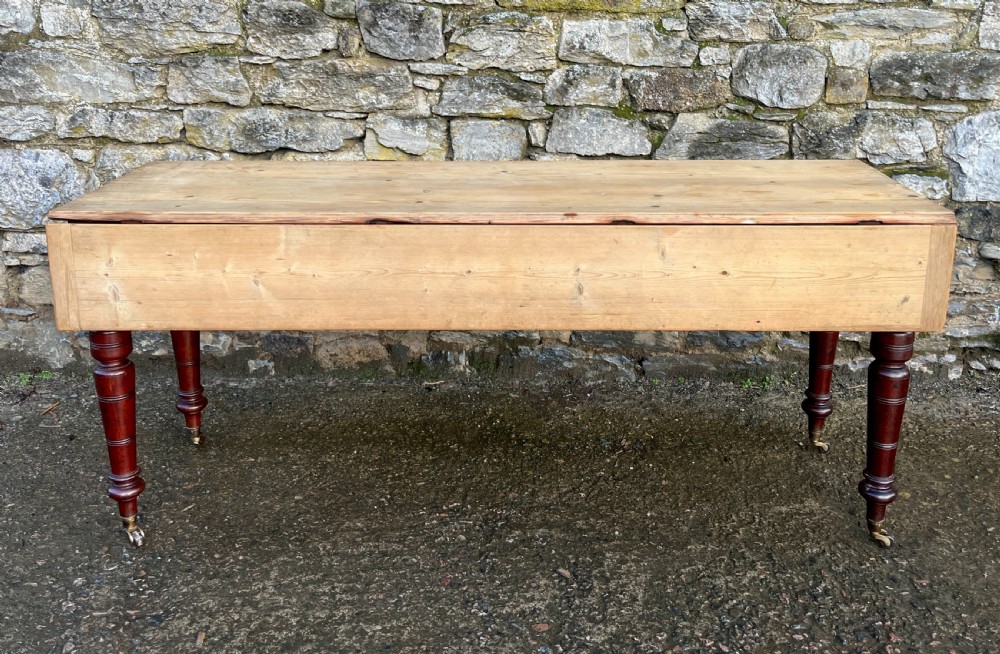 Antique Pine Drop Leaf Farmhouse Table