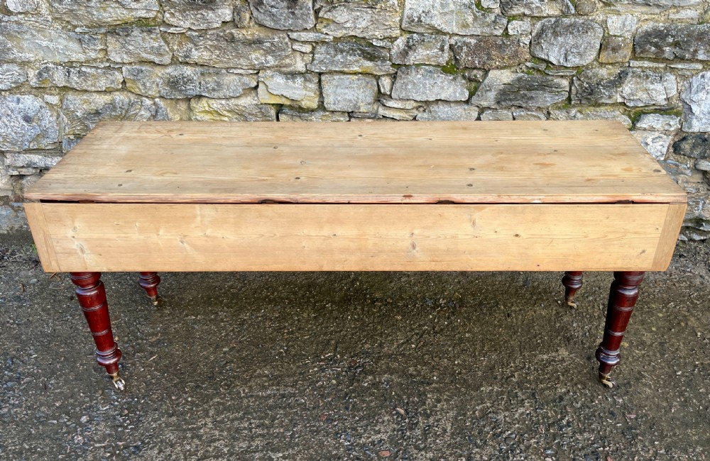 Antique Pine Drop Leaf Farmhouse Table View II