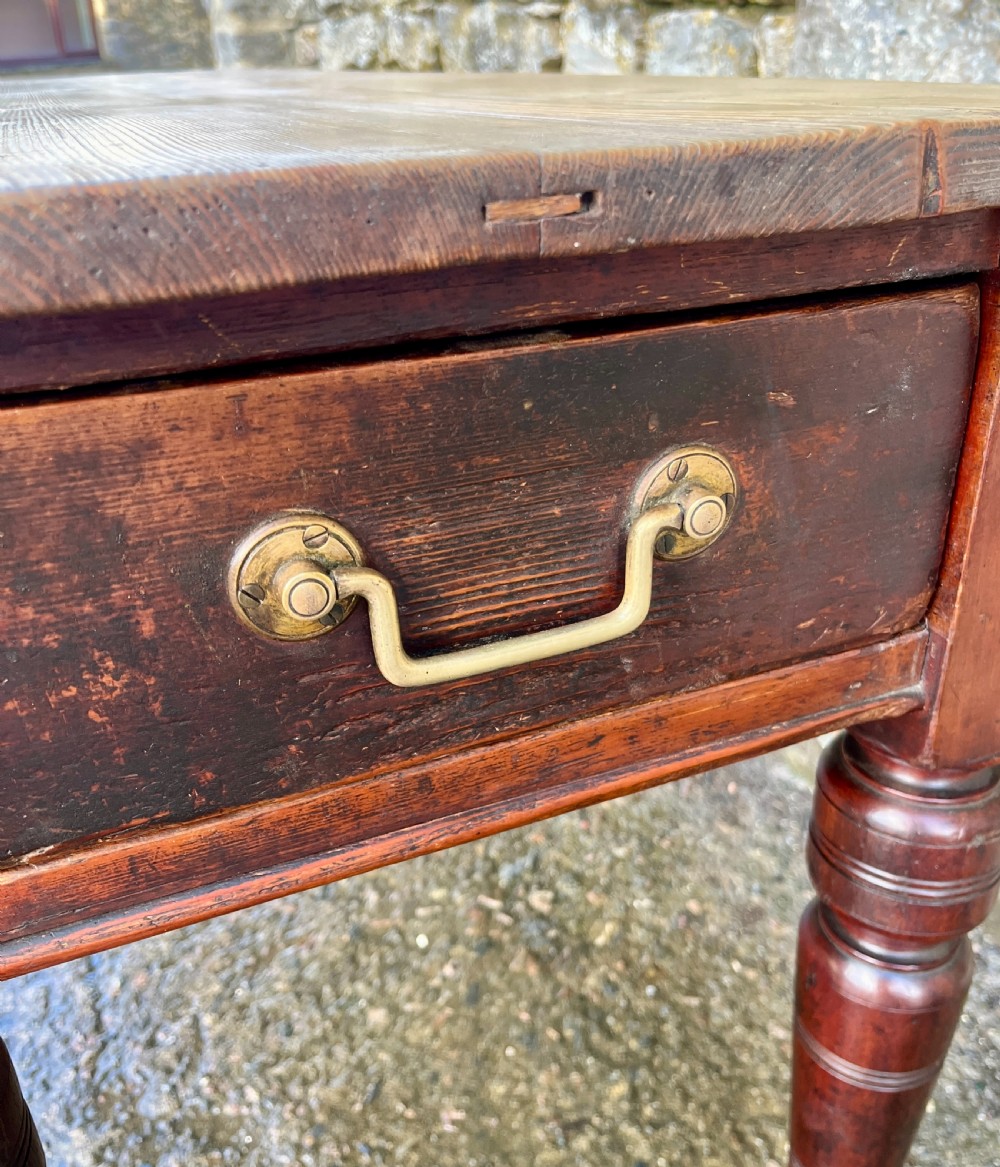 Antique Pine Drop Leaf Farmhouse Table View VII