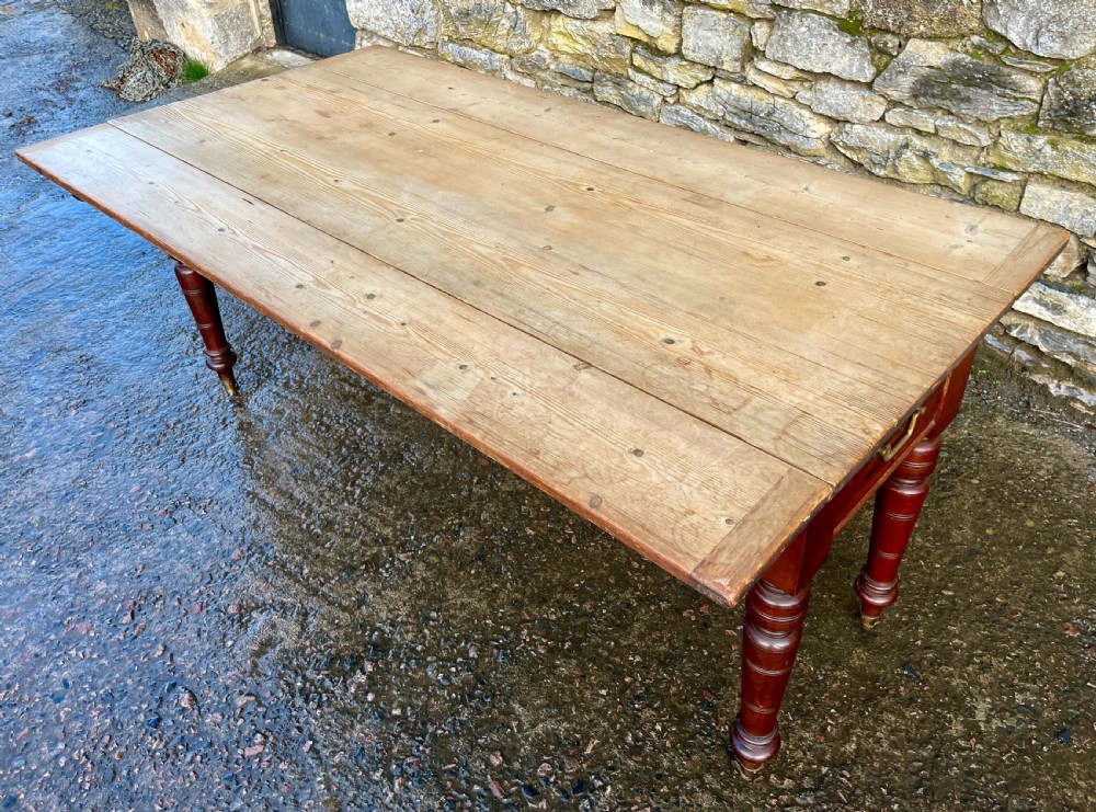 Antique Pine Drop Leaf Farmhouse Table View X