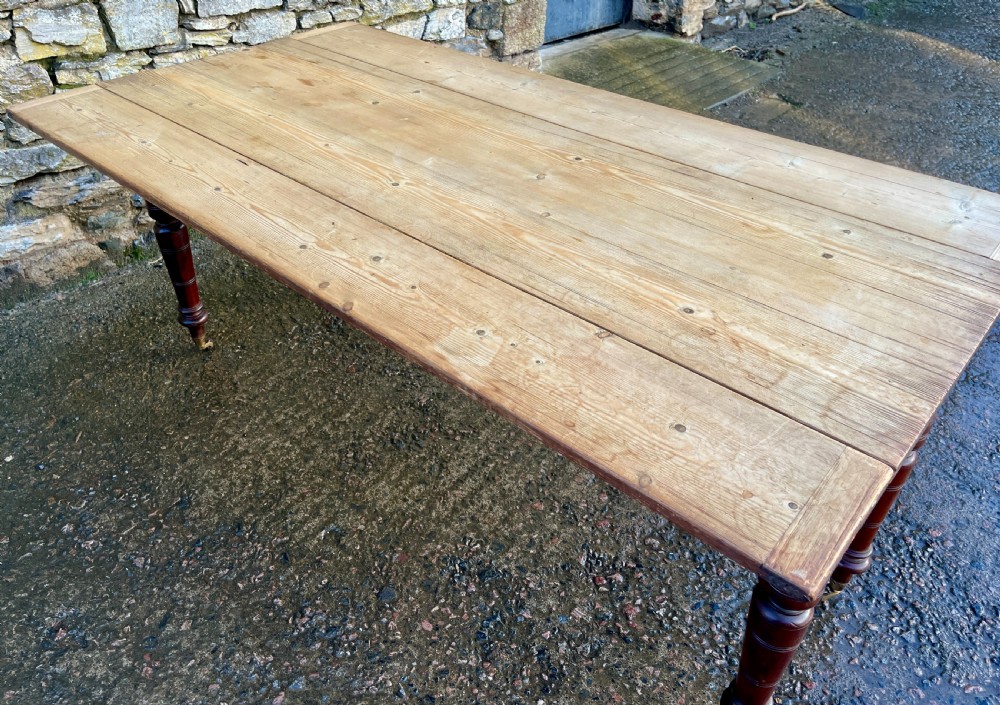 Antique Pine Drop Leaf Farmhouse Table View XIII