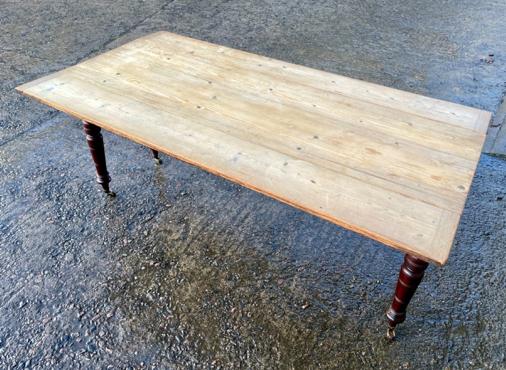 Antique Pine Drop Leaf Farmhouse Table View XIV