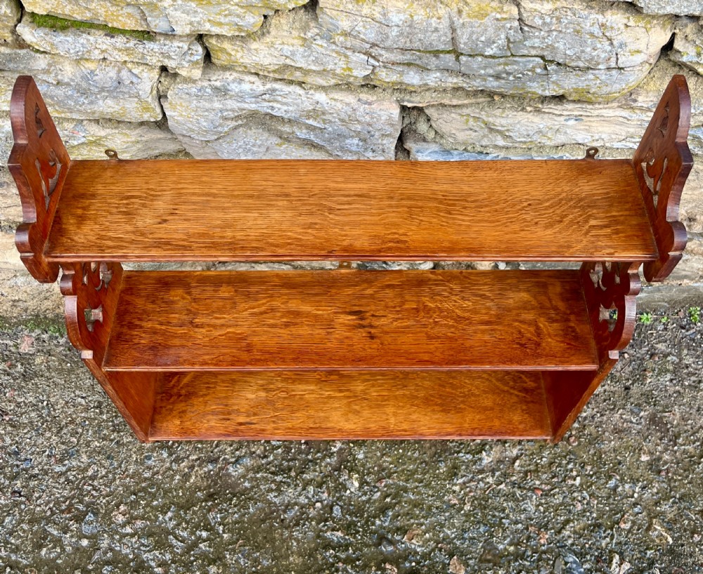 Antique Oak Wall Shelves View II